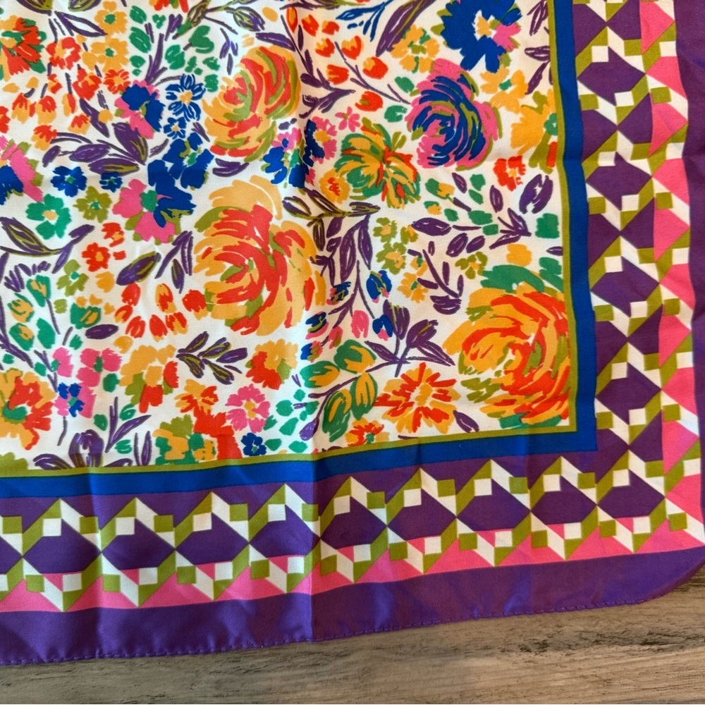 NWOT Zara Floral Silky Scarf - Picture 4 of 5